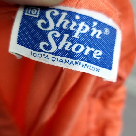 Vintage 70s Ship N Shore S Peach Polyester Disco High Waisted Flare Pants - Picture 3 of 4